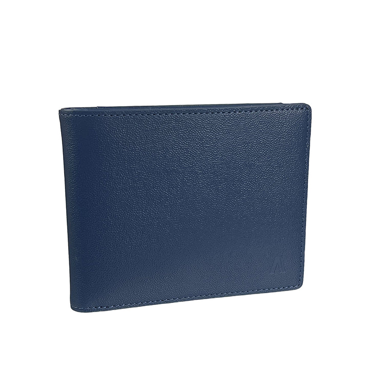 Alef Finley RFID - Protected Men's Leather Bifold Wallet with Coin Compartment and 4 Card Slots (Black)