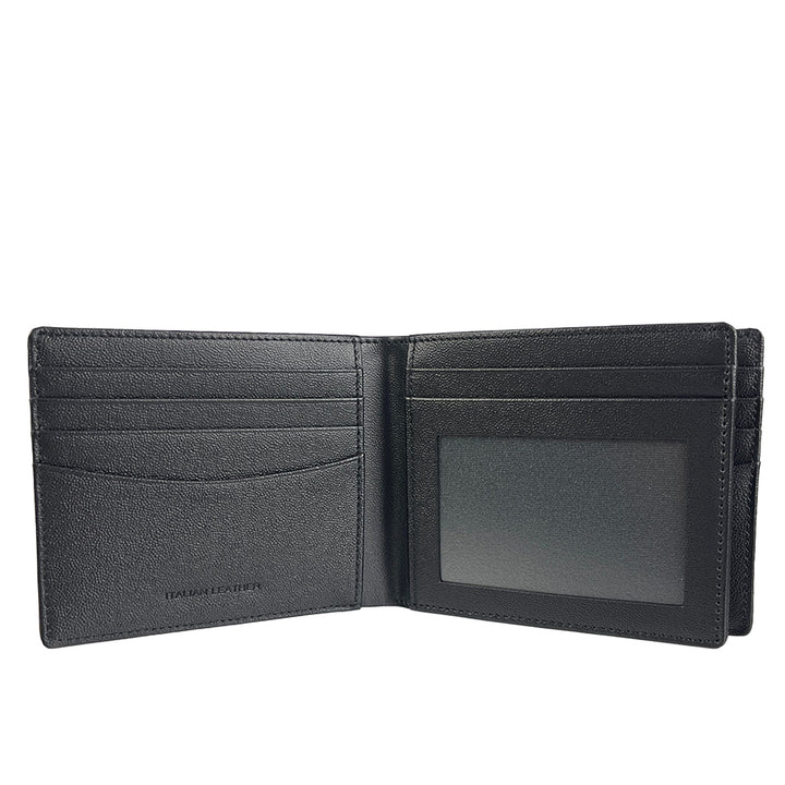 Alef Finley RFID - Protected Men's Leather  Flap Wallet with 11 Card Slots , 2 Card Window and Hidden Pocket (Navy)