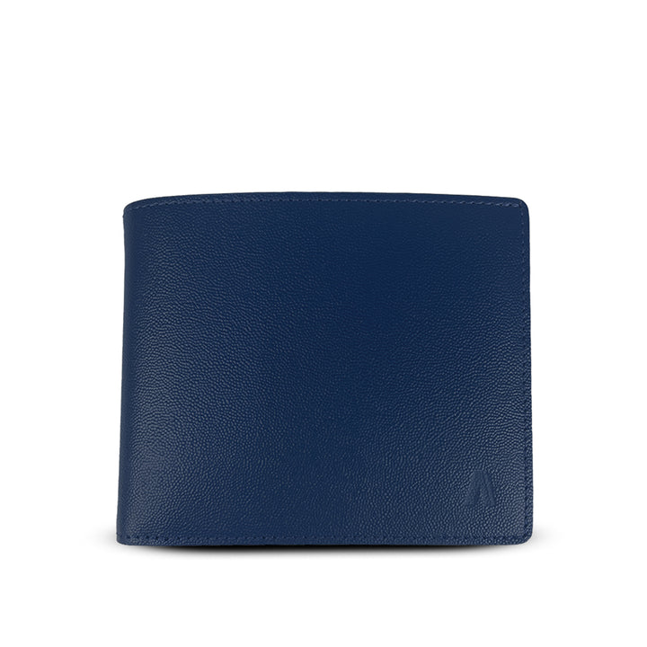 Alef Finley RFID - Protected Men's Leather  Flap Wallet with 11 Card Slots , 2 Card Window and Hidden Pocket (Navy)