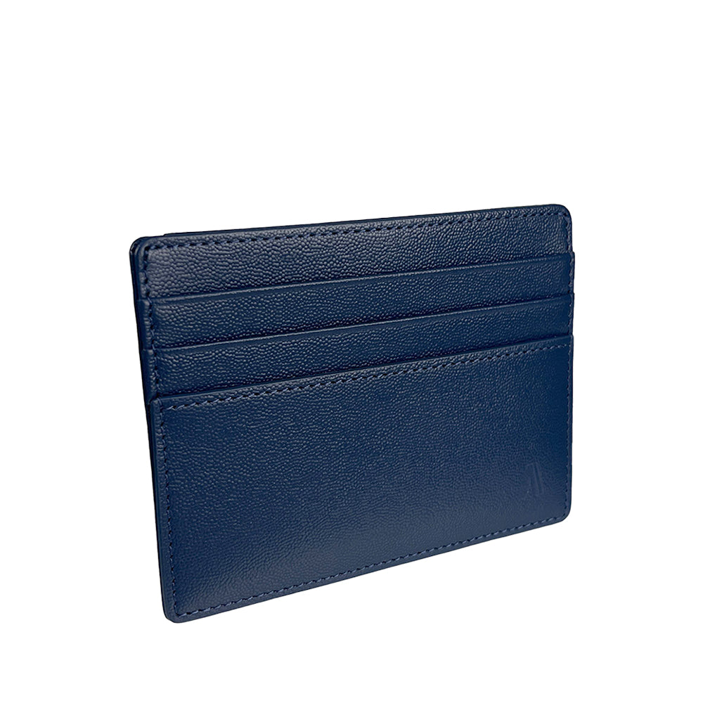 Alef Finley RFID - Protected Men's Leather Slim Card Holder (Navy)
