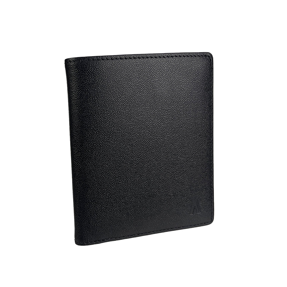 Alef Finley RFID - Protected Men's Leather Bifold Wallet with Card Window (Black)
