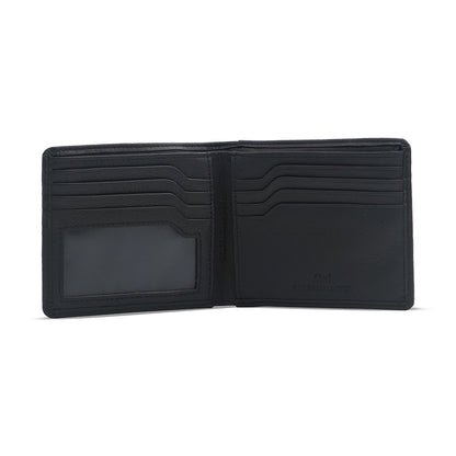 Alef Rhine Men's Bifold Leather Wallet with Card Window (Navy)