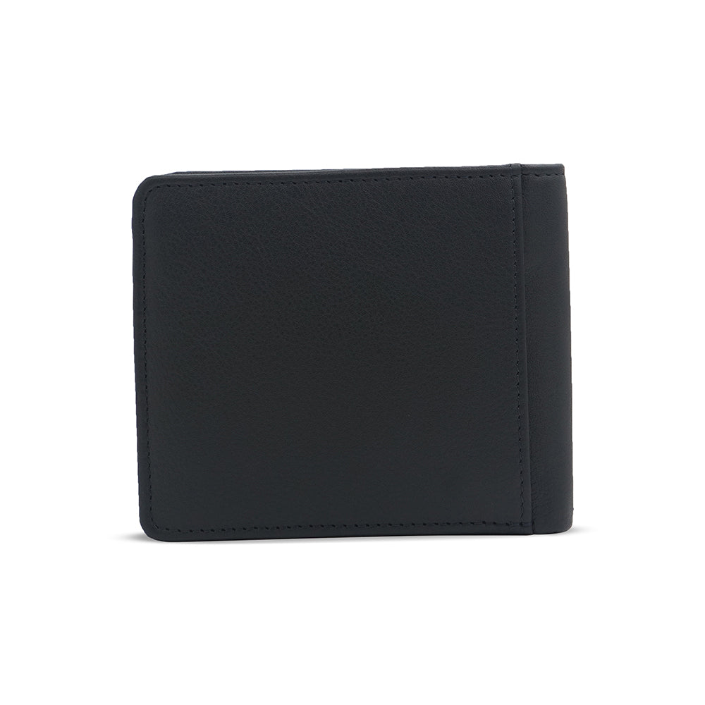 Alef Rhine RFID Protected Bifold Men's Leather Wallet with Coin Compartment (Navy)