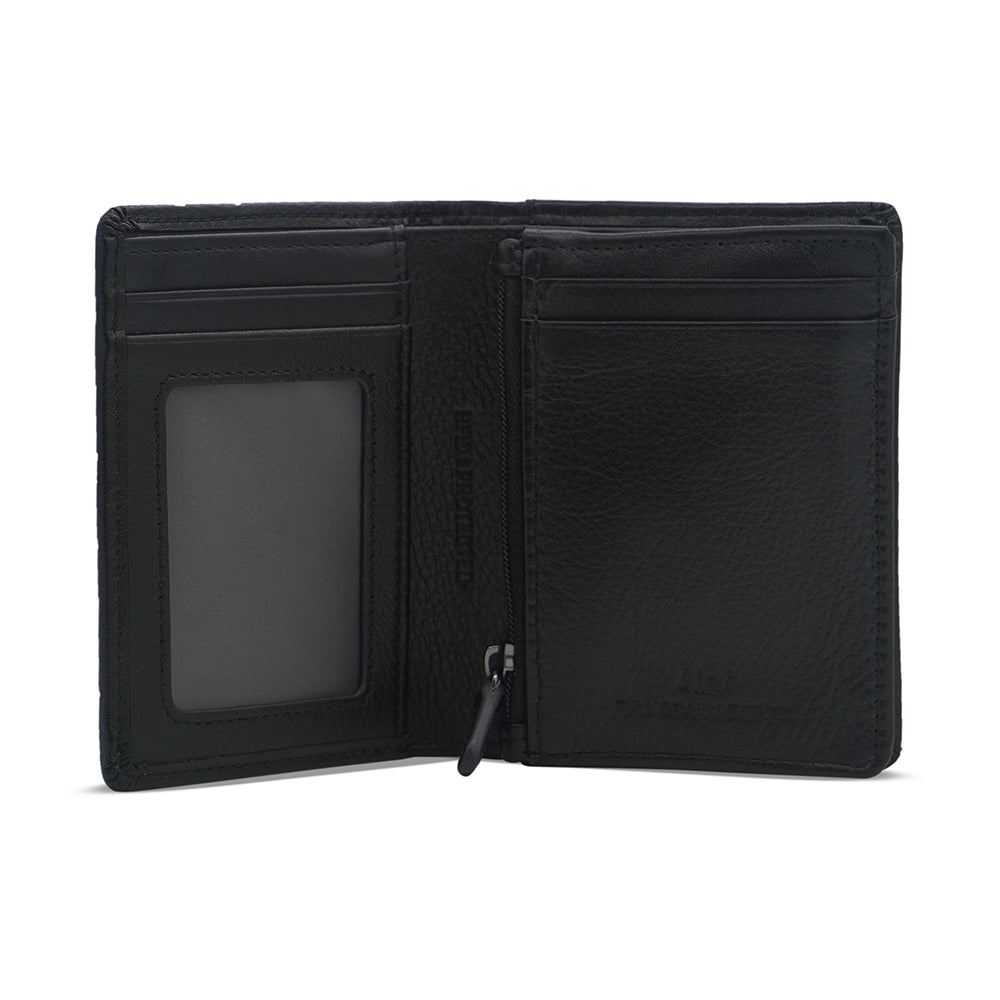 Alef Rhine RFID Protected Bifold Men's Wallet with Card Window (Black)