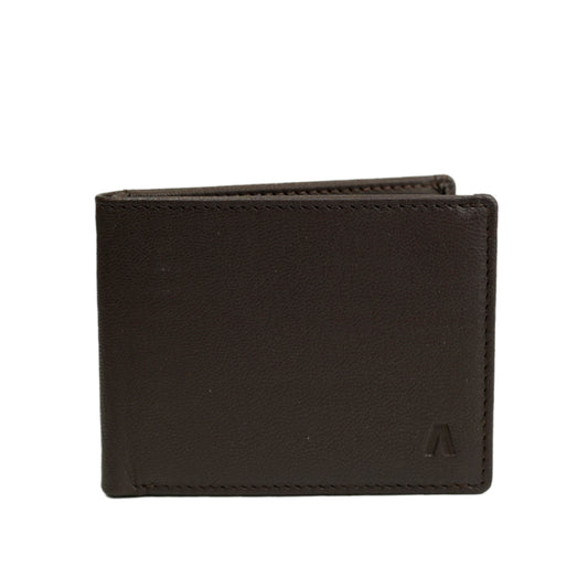 Alef Surrey Bifold  Mini Leather Wallet with Card Window and Card Slots (COGNAC)