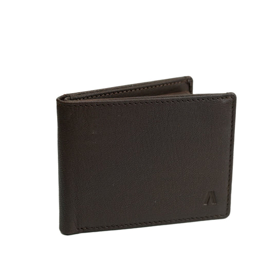 Alef Surrey Bifold  Mini Leather Wallet with Card Window and Card Slots (COGNAC)