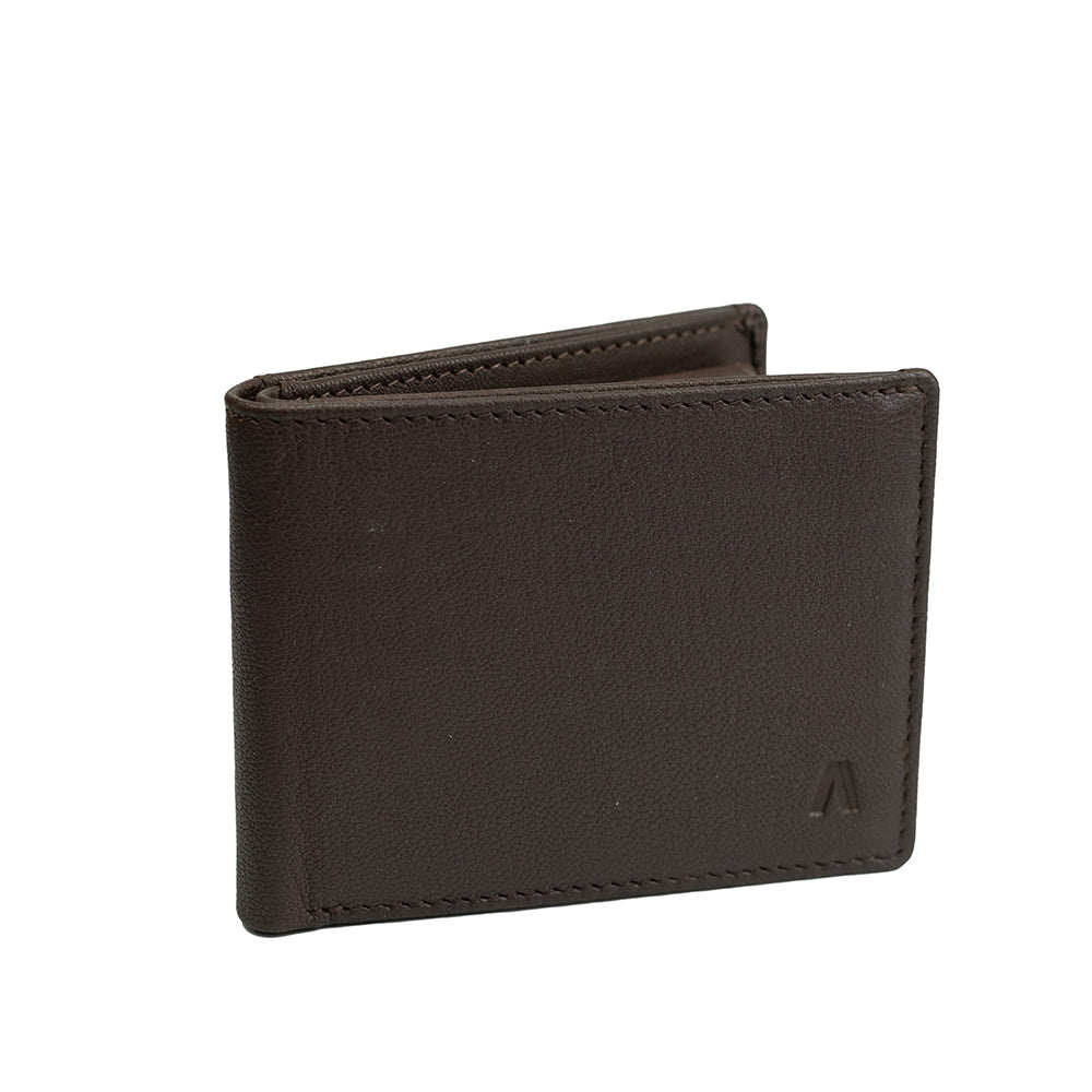 Alef Surrey Bifold Leather Wallet with Card Window and Card Slots (Cognac)