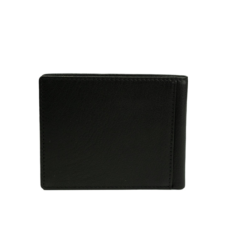 Alef Surrey Bifold Leather Wallet with Card Window and Card Slots (Black)