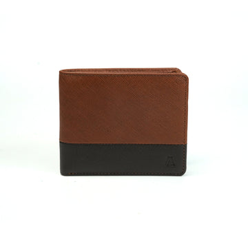 Alef Tokyo Men's Bifold Leather Wallet with Card Window (Brown/Cafe)