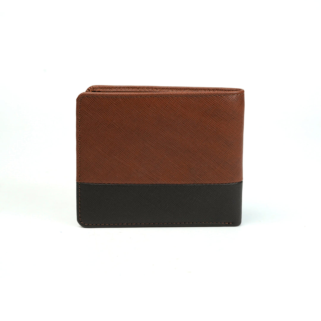 Alef Tokyo Men's Bifold Leather Wallet with Centre Flap and Card Window (Brown/Cafe)