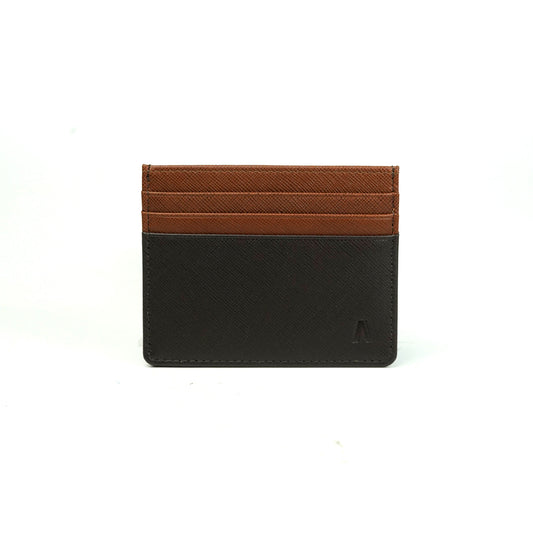 Alef Tokyo Men's Leather Cardholder with RFID-Protection (Brown/Cafe)