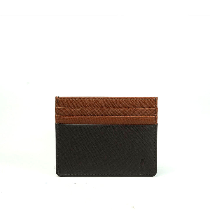 Alef Tokyo Men's Leather Cardholder with RFID-Protection (Brown/Cafe)