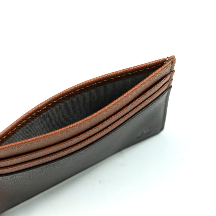 Alef Tokyo Men's Leather Cardholder with RFID-Protection (Brown/Cafe)