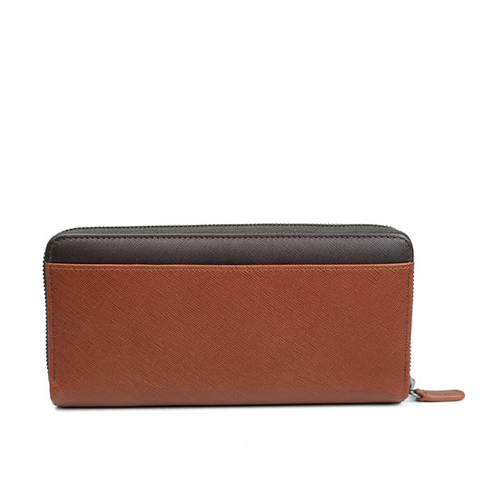 Alef Tokyo Long Leather Wallet with RFID-Protection (Brown/Cafe)