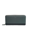 Alef Tokyo Long Leather Wallet with RFID-Protection (Grey/Navy)