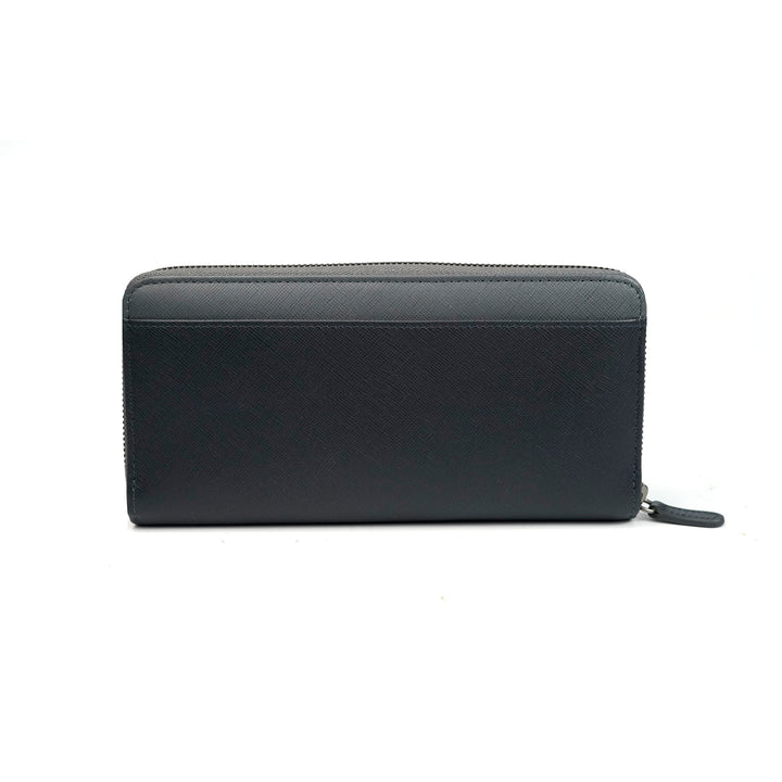 Alef Tokyo Long Leather Wallet with RFID-Protection (Grey/Navy)