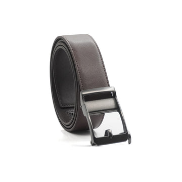 Alef Dalvey Men's Leather Auto-lock Pin Buckle Belt (Cafe)