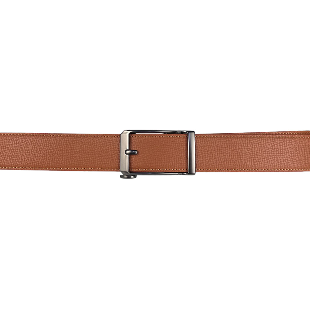 Alef Dalvey Men's Leather Auto-lock Pin 35mm Buckle Belt (Tan)