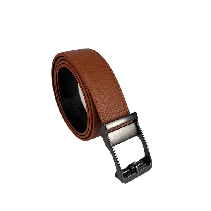Alef Dalvey Men's Leather Auto-lock Pin 35mm Buckle Belt (Tan)