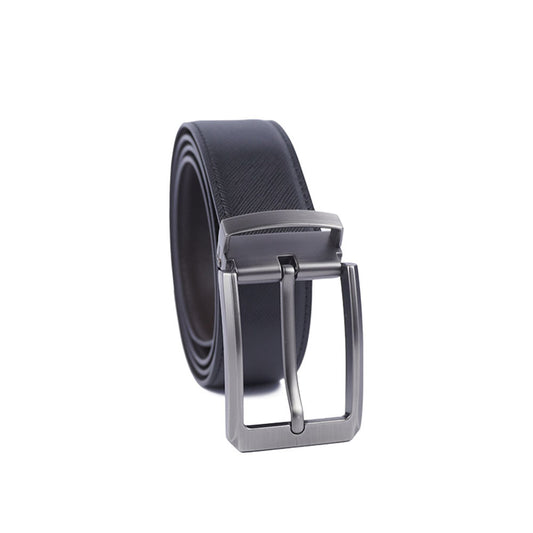 Alef Dean  Reversible Men's Leather 35mm Pin-Buckle Belt (Black)