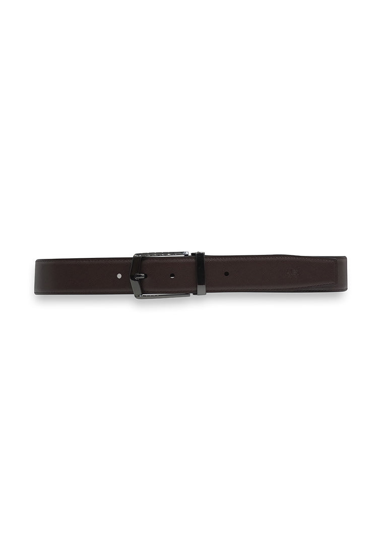 Alef Dean  Reversible Men's Leather 35mm Pin-Buckle Belt (Black/Cafe)