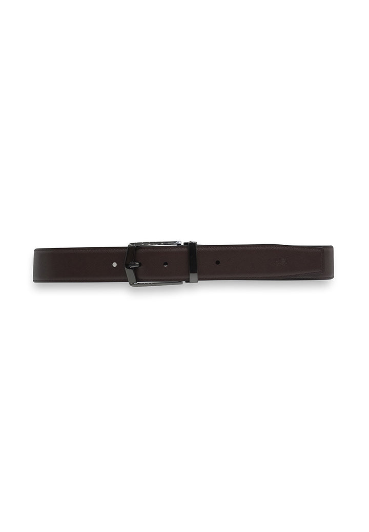 Alef Dean  Reversible Men's Leather 35mm Pin-Buckle Belt (Black/Cafe)