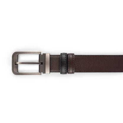 Alef Denver Pin Buckle  Reversible 35MM Men's  Leather Belt Black/Cafe (110cm)