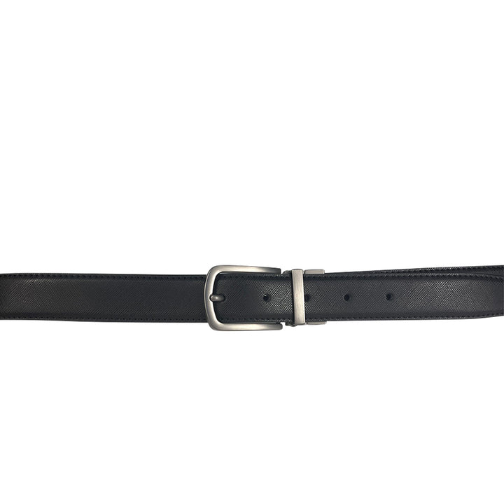 Alef Grange Men's Pin Buckle Reversible 30mm Slim Leather Belt (Black / Tan)