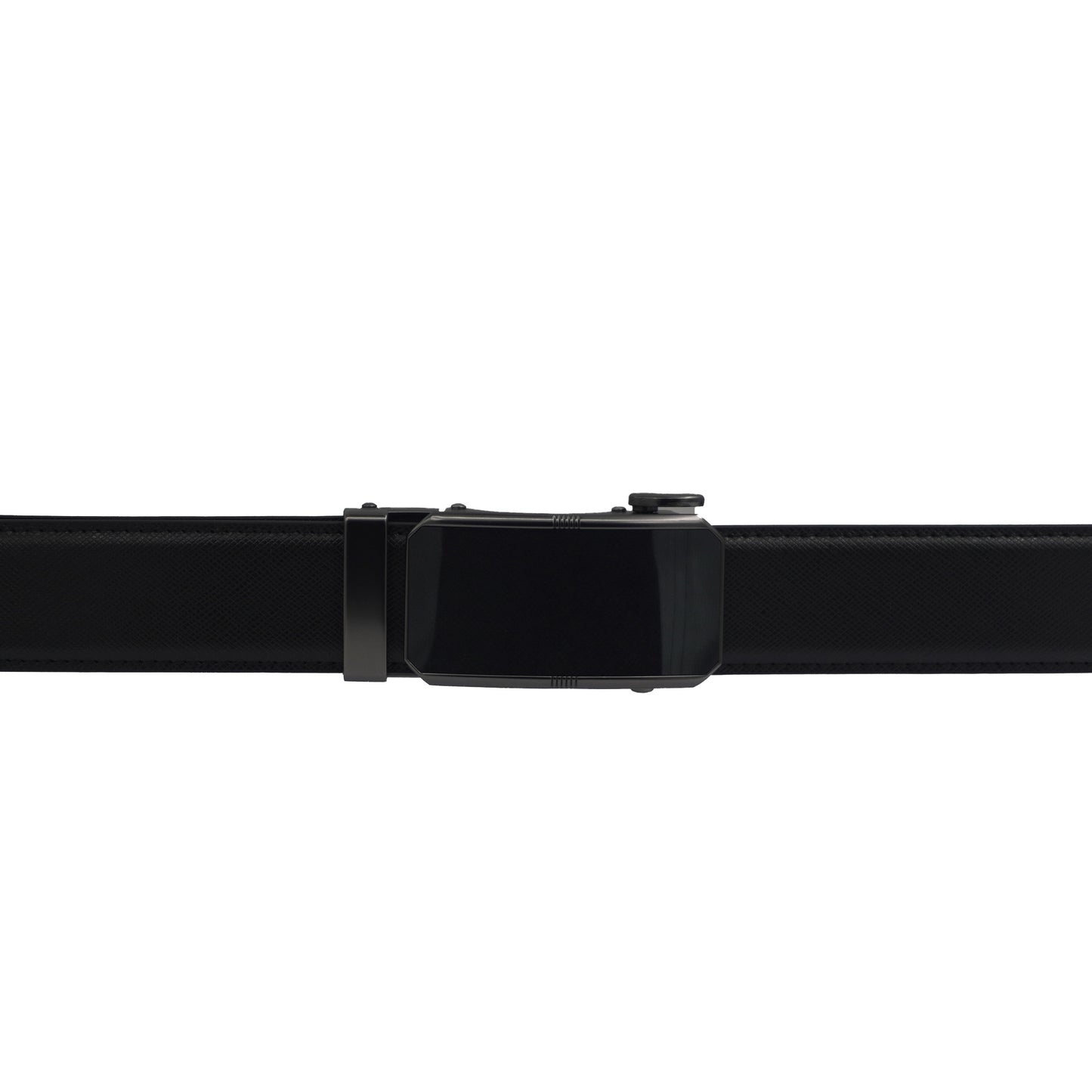Alef Oxley Men's Leather Auto-lock Solid Buckle 32mm Belt (Black)