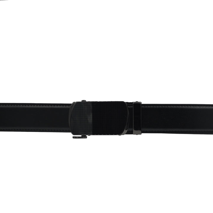 Alef Oxley Men's Leather Auto-lock Solid Buckle 32mm Belt (Black)