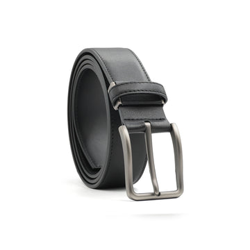 Alef Scott Pin Buckle 35mm Men's Leather Belt (Black)