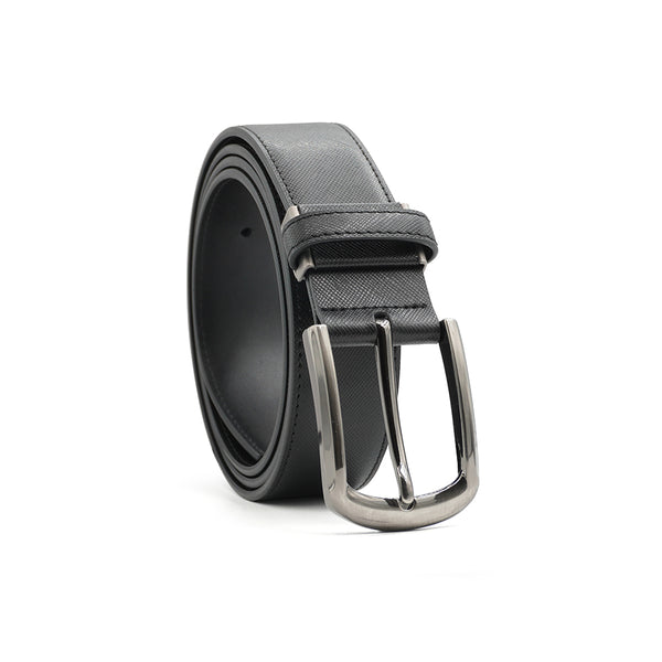 Alef Scott Pin Buckle 35mm Men's Leather Belt (Black)