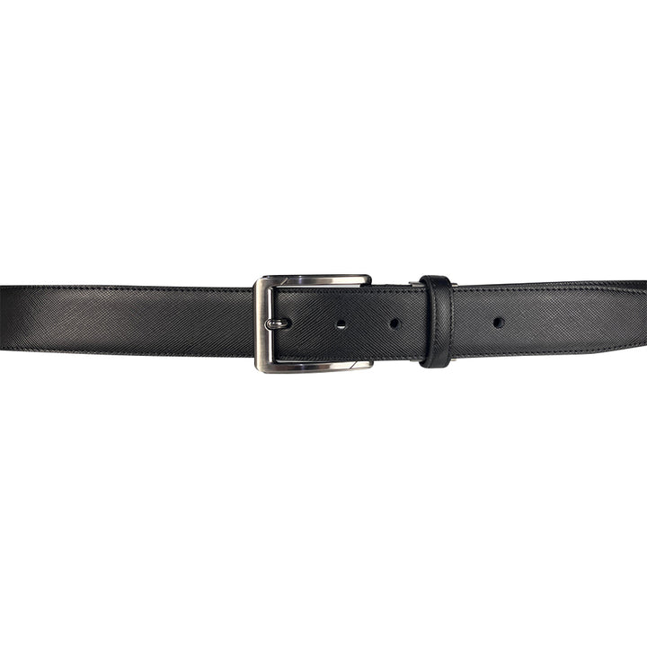 Alef Scott Pin Buckle 35mm Men's Leather Belt (Black)