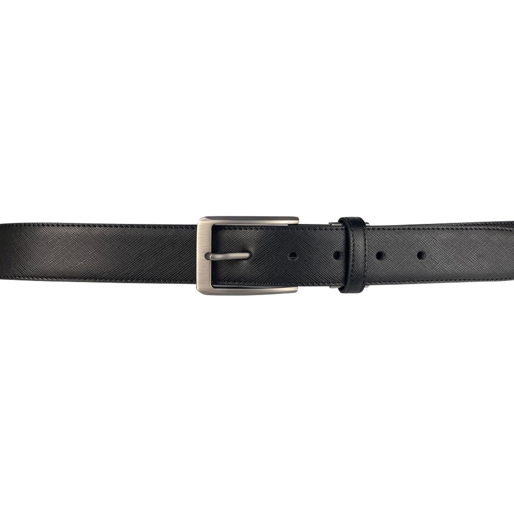 Alef Scott Pin Buckle 35mm Men's Leather Belt (Black)