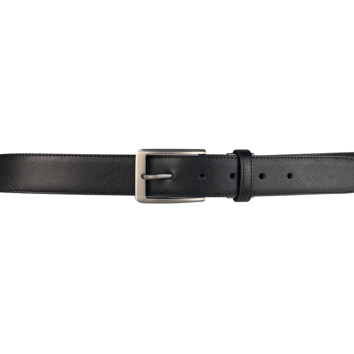 Alef Scott Pin Buckle 35mm Men's Leather Belt (Black)