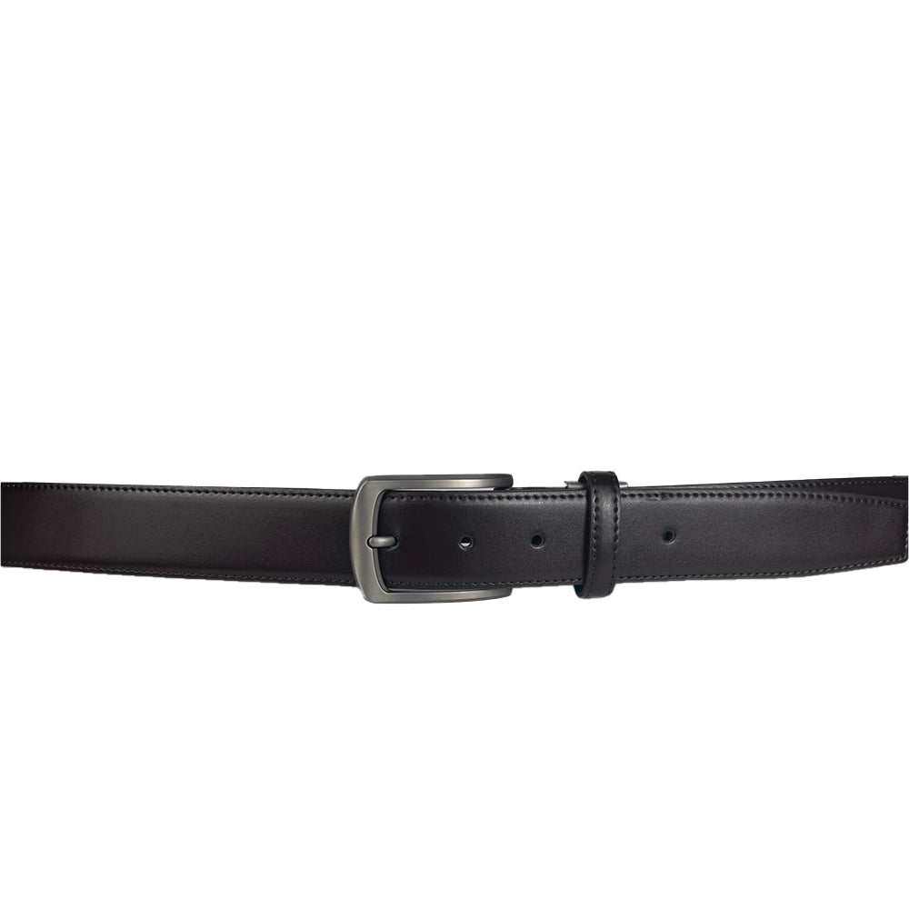 Alef Men's Gift Set 4: Finley RFID Black Leather Flap Wallet & Scott 35mm Cafe Pin Buckle Belt