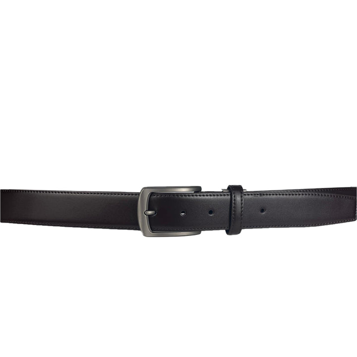 Alef Men's Gift Set 4: Finley RFID Black Leather Flap Wallet & Scott 35mm Cafe Pin Buckle Belt