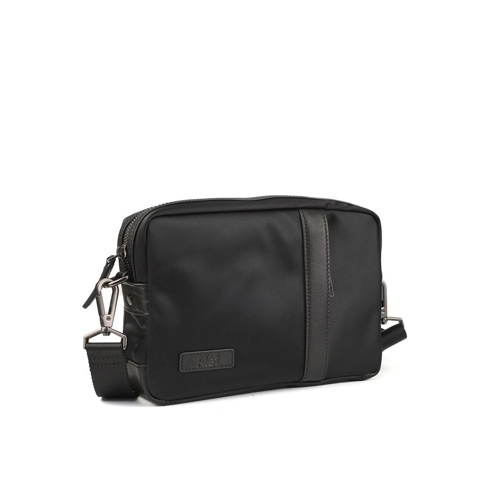 Alef Henry Men's Lightweight Nylon Water-resistant Clutch Bag (Black)