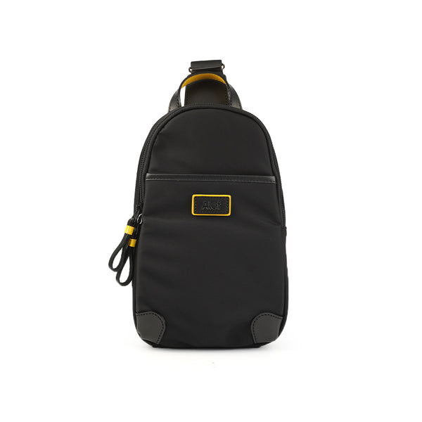Alef Joe Men's Lightweight Nylon Water-resistant Chest Bag (Black)