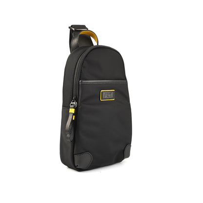 Alef Joe Men's Lightweight Nylon Water-resistant Chest Bag (Black)