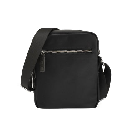 Alef Liam  Zip Top Lightweight Nylon Water-resistant Shoulder Bag (Black)