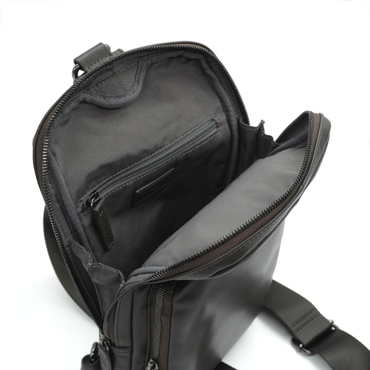 Alef Ridley Men's  Leather Chest Bag (Taupe)