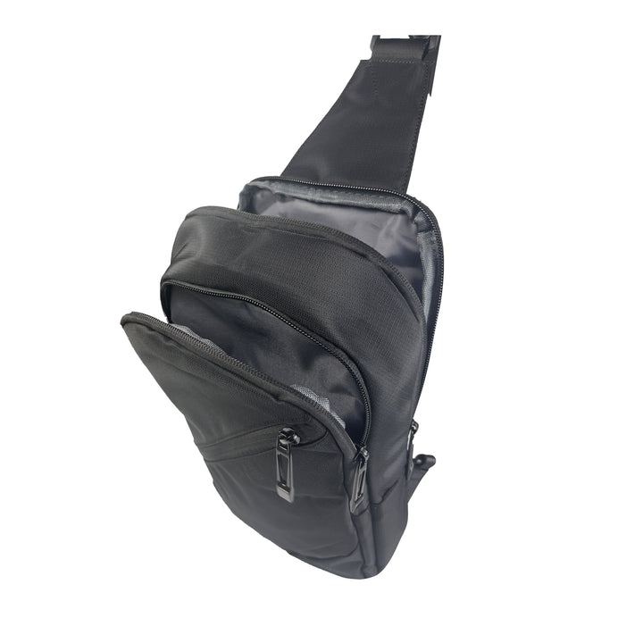 Alef Greenwich Lightweight Water-resistant Nylon Crossbody Bag (Black)