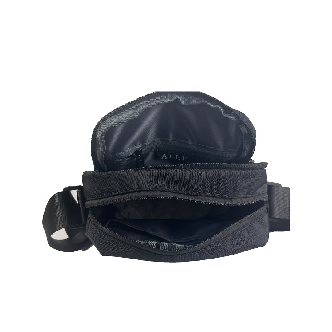 Alef Greenwich Lightweight Water-resistant Nylon Shoulder Bag (Black)