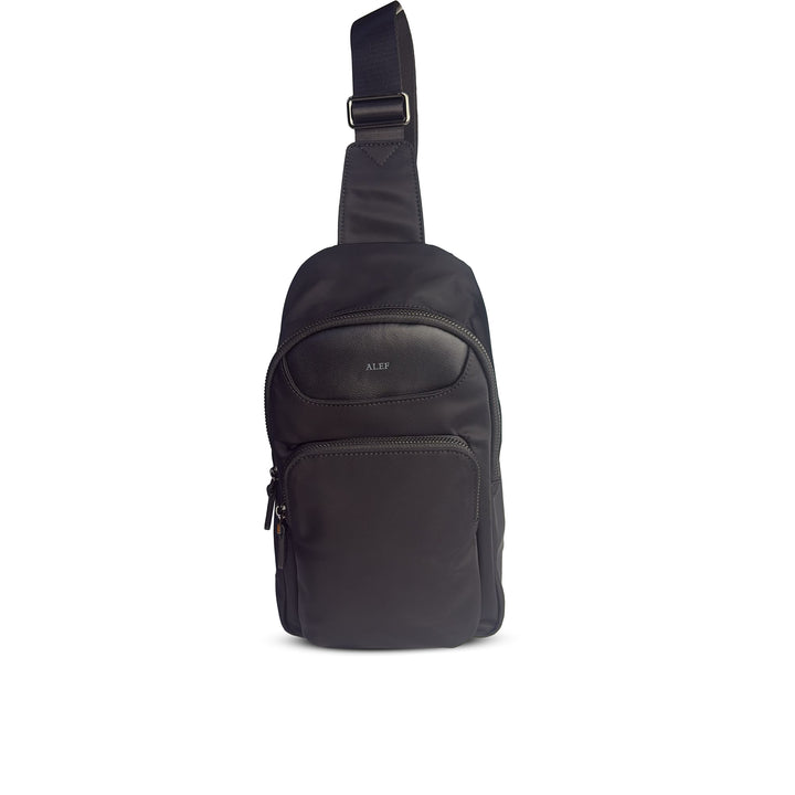 Alef Hamptons Lightweight Nylon Crosbody Chest Bag (Black)