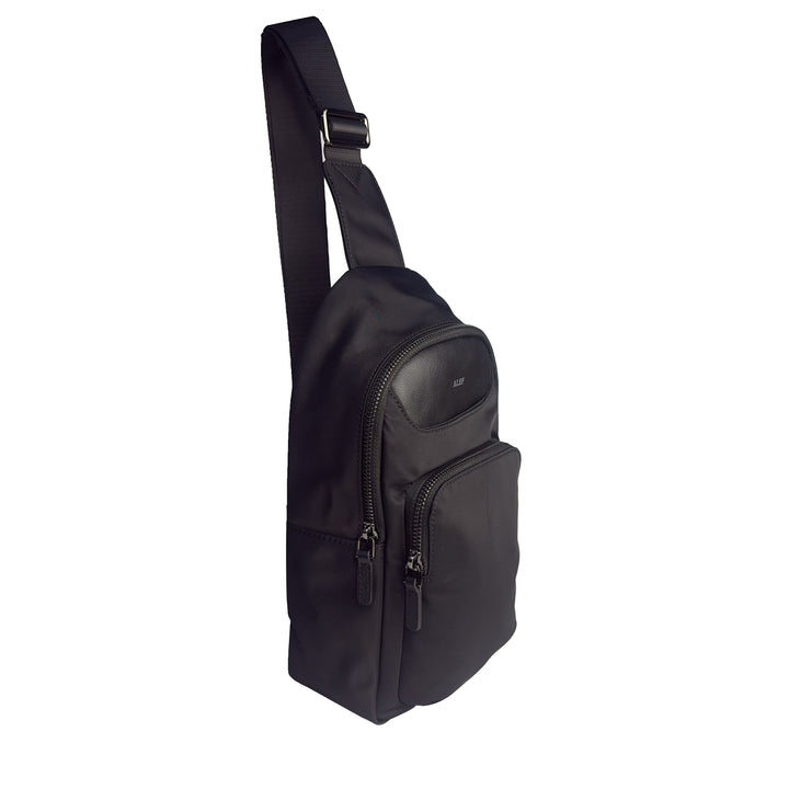 Alef Hamptons Lightweight Nylon Crosbody Chest Bag (Black)