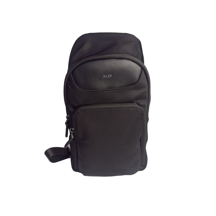 Alef Hamptons Lightweight Nylon Crosbody Chest Bag (Black)