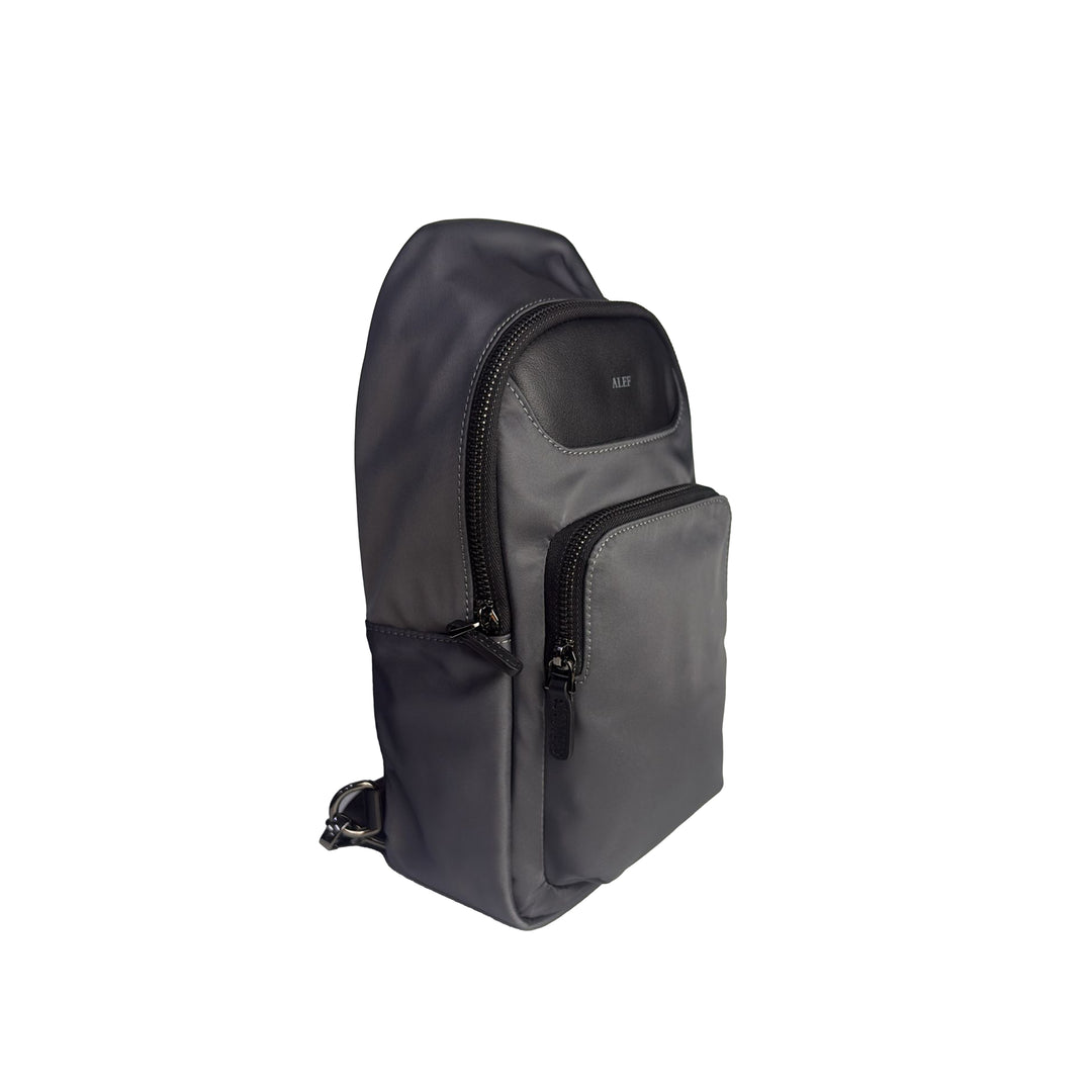 Alef Hamptons Lightweight Nylon Crosbody Chest Bag (Black)