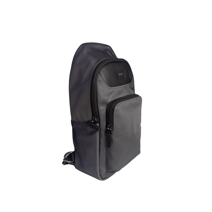 Alef Hamptons Lightweight Nylon Crosbody Chest Bag (Black)