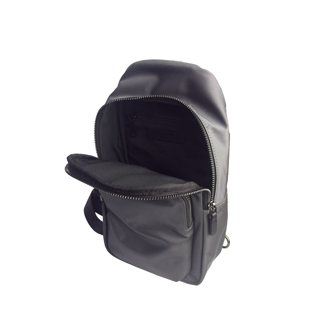 Alef Hamptons Lightweight Nylon Crosbody Chest Bag (Black)